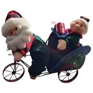 Prima Creations Plush Santa & Ms Claus Christmas Bicycle